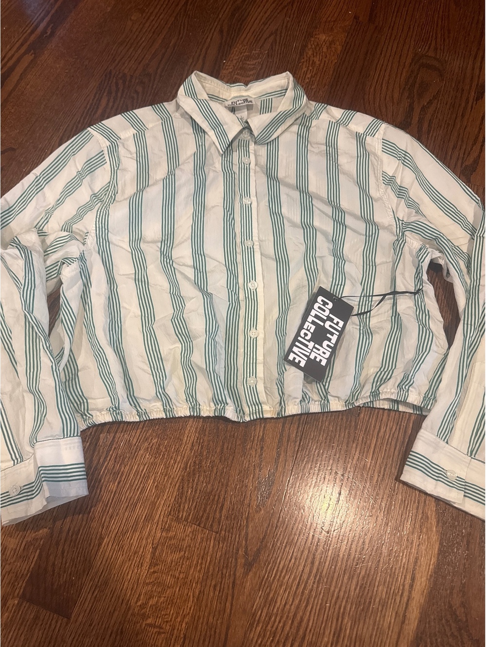 NWT Future Collective Stripped Button Down Size Large